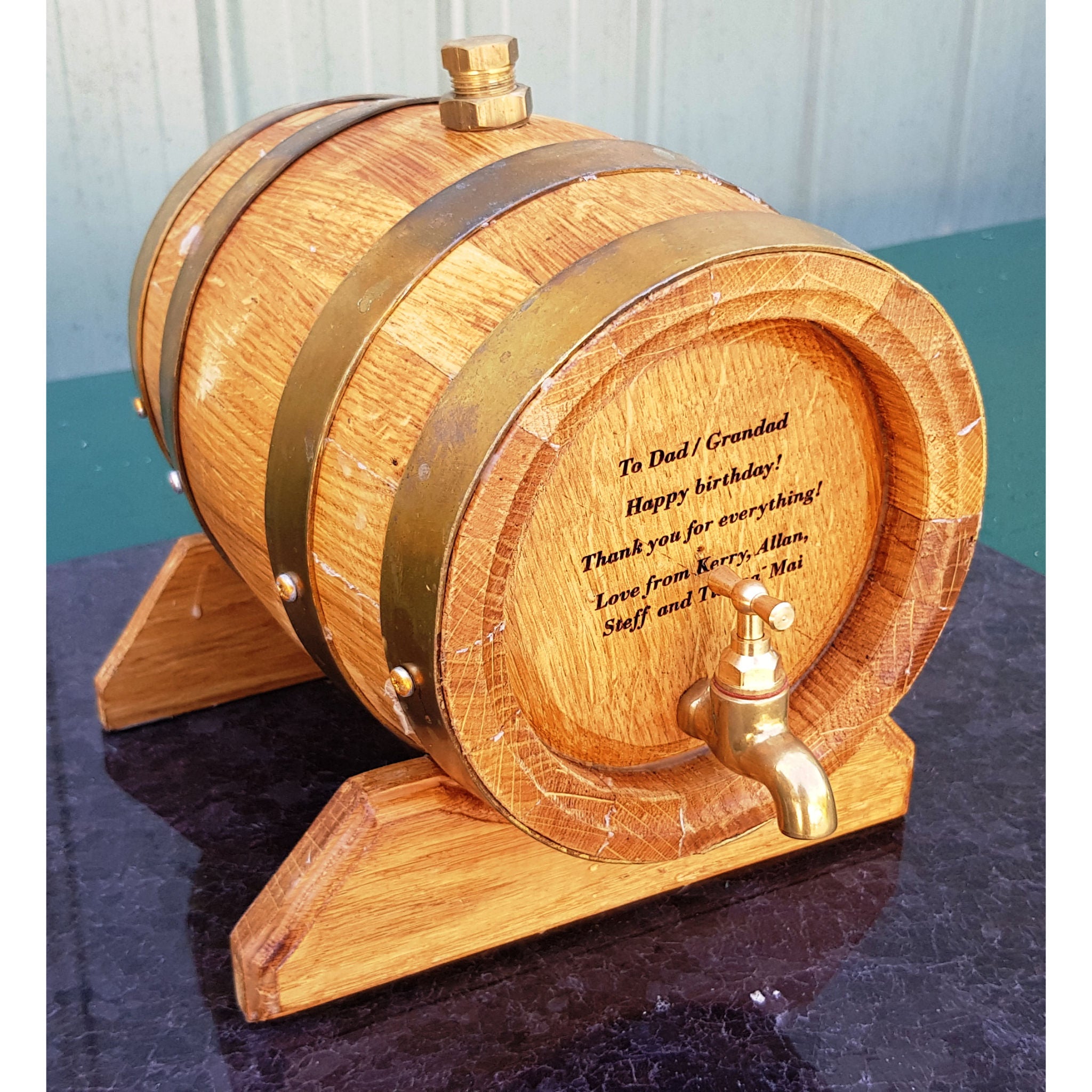 Personalised miniature Oak Barrels 5L (volume filled with spirit of your choice)